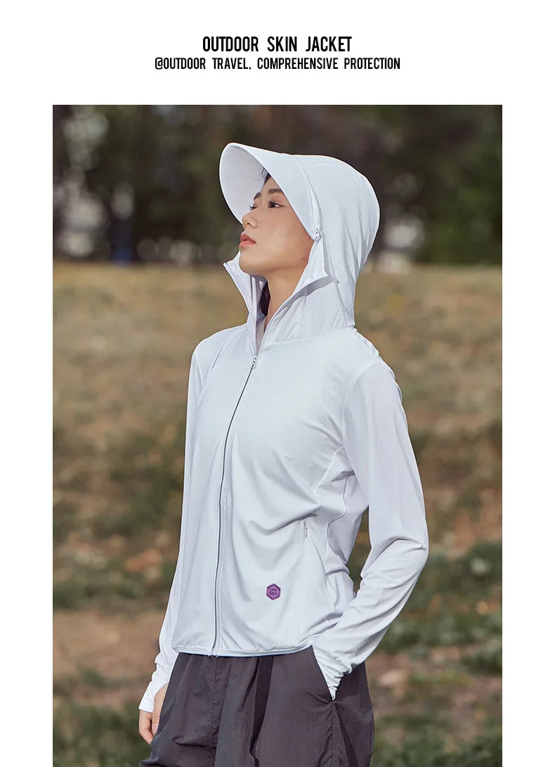 Camping Fishing Shirts for Women Long Sleeve Hiking Sun Protection SPF 50+ UV Tshirt Travel Detachable Hoodies