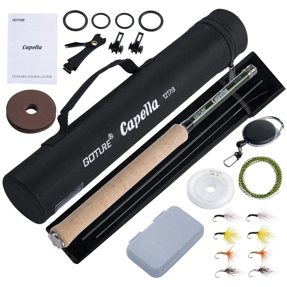 Goture Tenkara Fly Fishing Rod Combo — 3.6m Carbon Fiber Ultralight Set