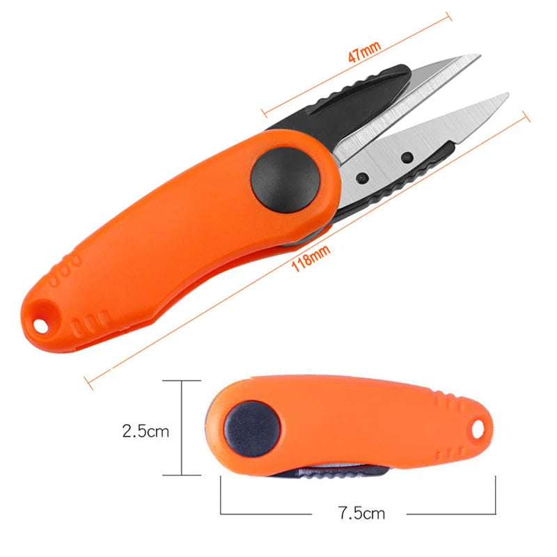 Folding Fishing Scissors, Stainless Steel Precision Fishing Line Cutters With Non-Slip Grip Neck Lanyard for Fishing Line