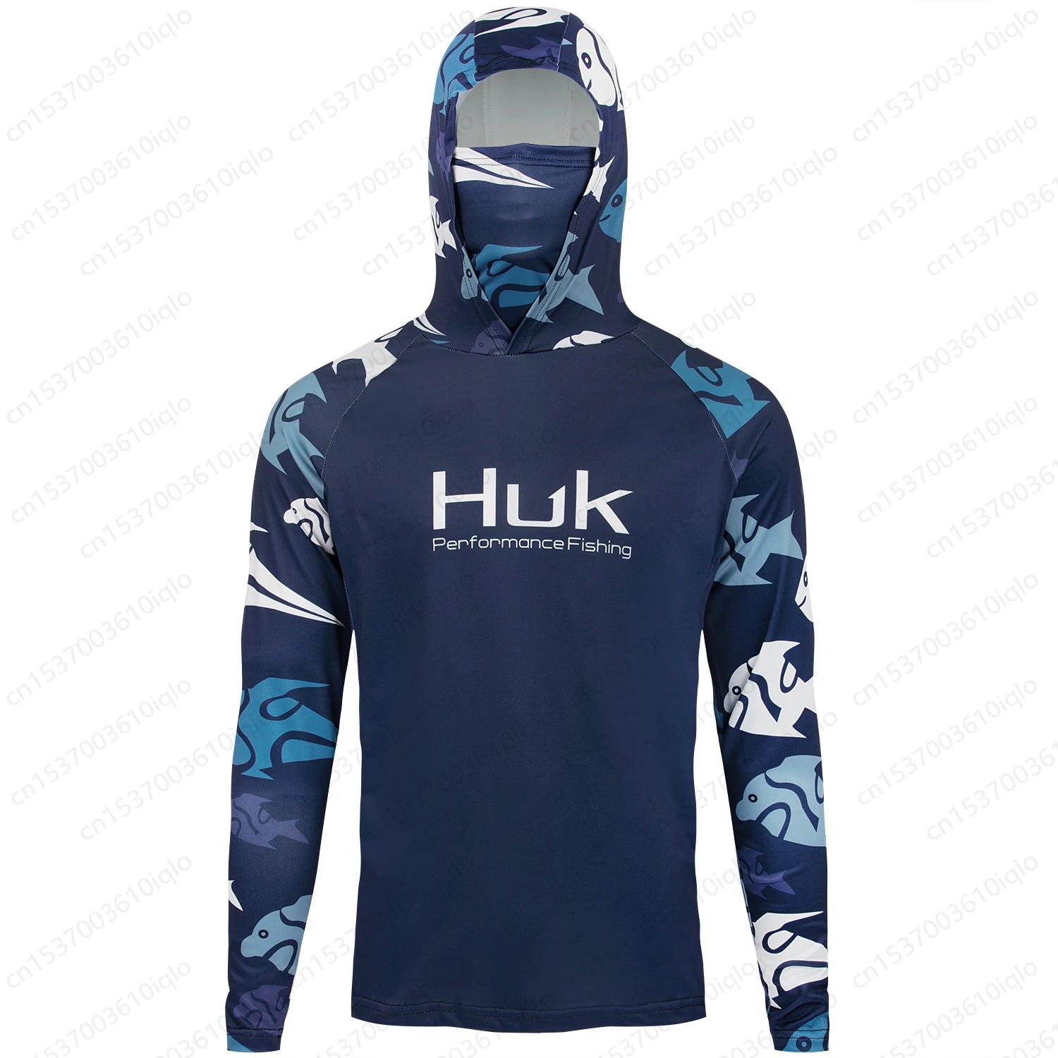 HUK UPF 50+ Hooded Fishing Shirt — Quick-Dry Long Sleeve Sun Protection